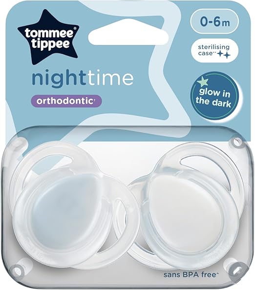 Tommee Tippee Night Time Orthodontic 0-6 Months 2 Pack