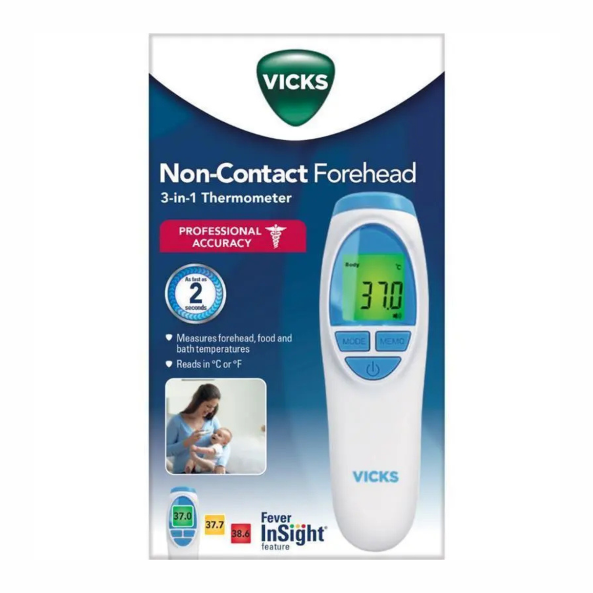 Vicks Non-Contact Forehead 3-In-1 Thermometer