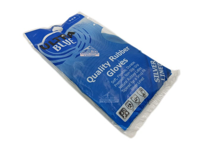 Ultra Touch Quality Rubber Gloves Blue: Size 9-9.5