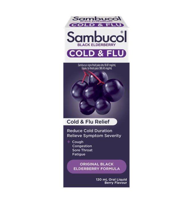 Sambucol Black Elderberry Cold & Flu Syrup 120mL (EXP: 01/03/2026)