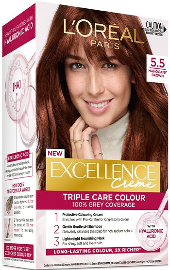 Thuốc nhuộm tóc màu nâu gỗ gụ L'Oreal Paris Excellence Creme 5.5