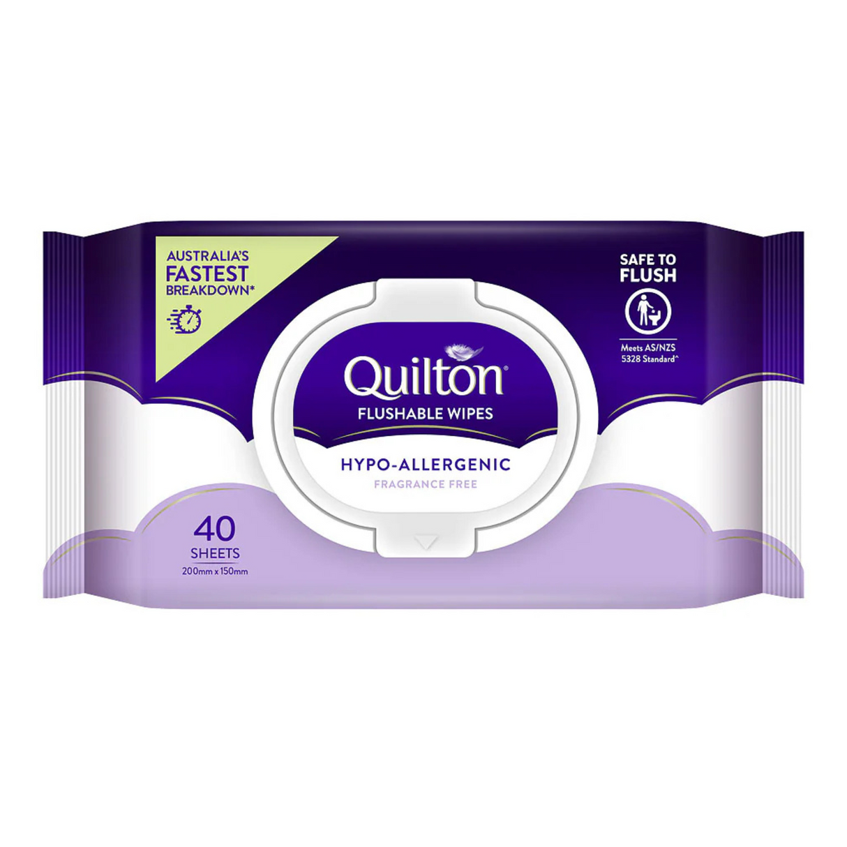 Quilton Flusable Wipes Hypo-Allergenic 40 Pack