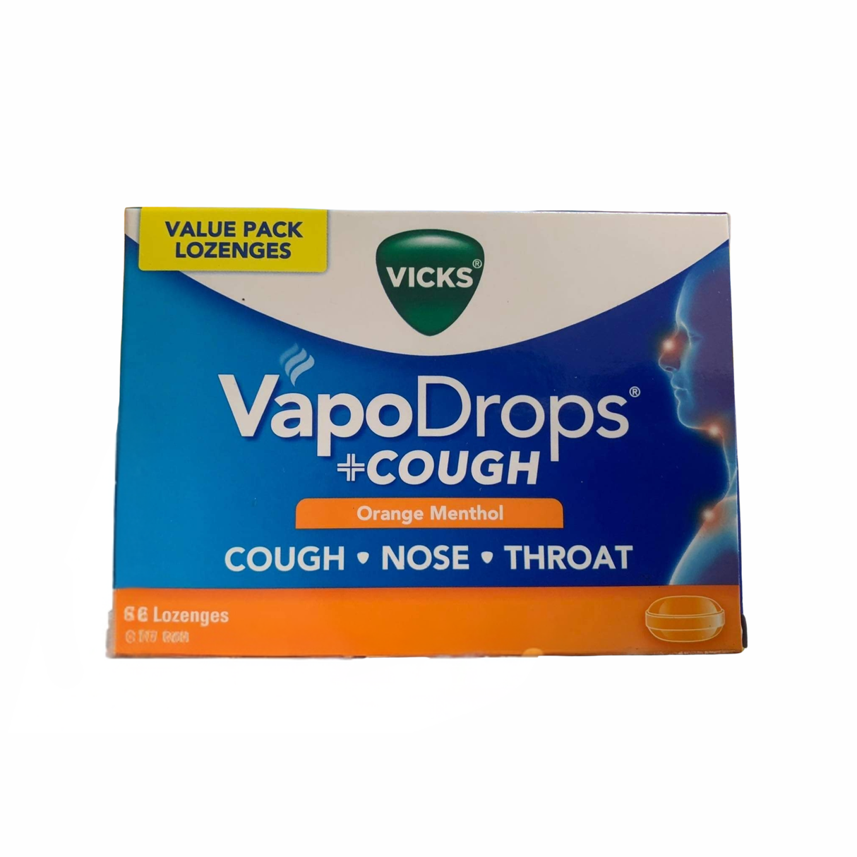 Vicks VapoDrops + Cough Orange Menthol 36 Lozenges (EXP: 01/04/2026)
