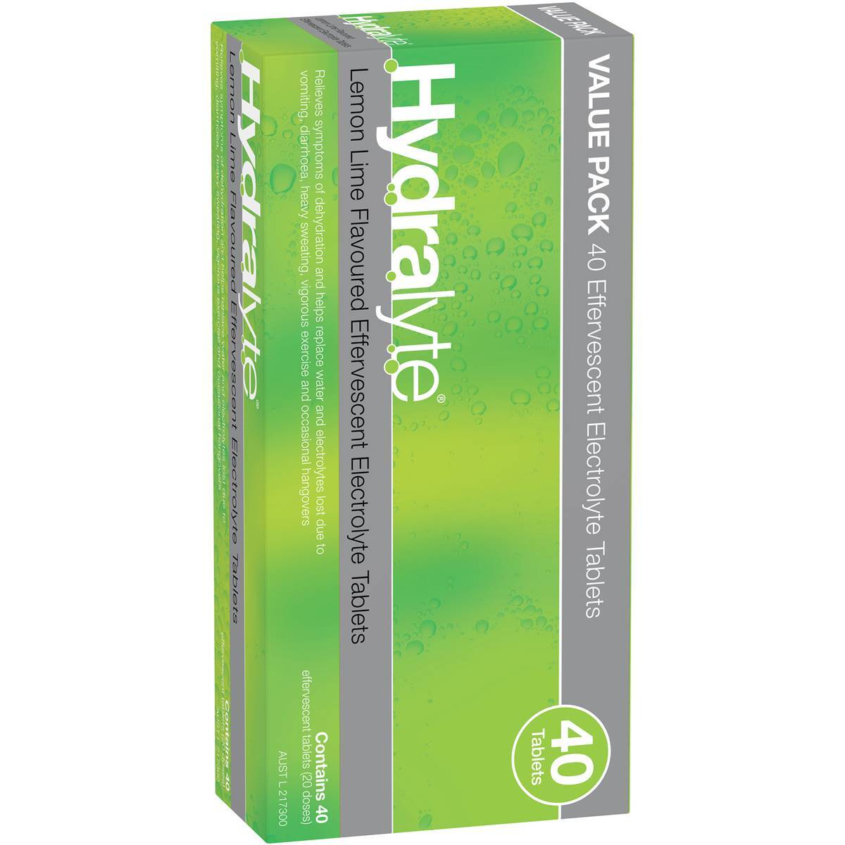 Hydralyte Electrolyte Effervescent Lemon Lime 40 Tablets (EXP: 01/10/2026)