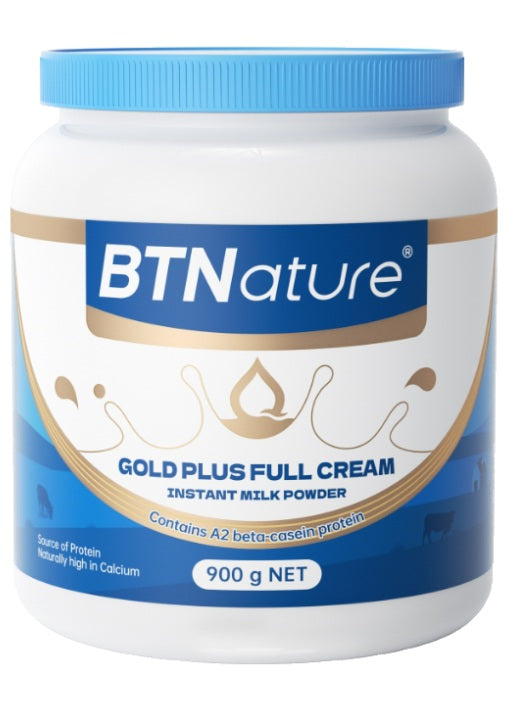 BTNature Gold Plus A2 ベータ フル クリーム インスタント ミルク パウダー 900g (EXP: 21/08/2026)
