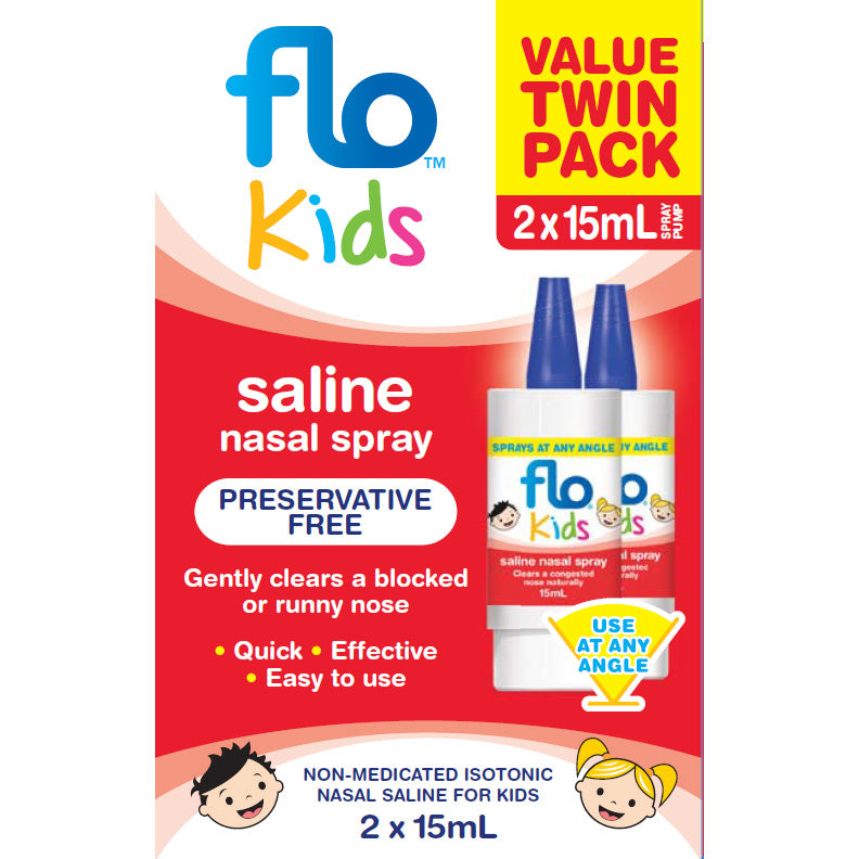Flo Kids Saline Nasal Spray Value Twin Pack 2 x 15mL