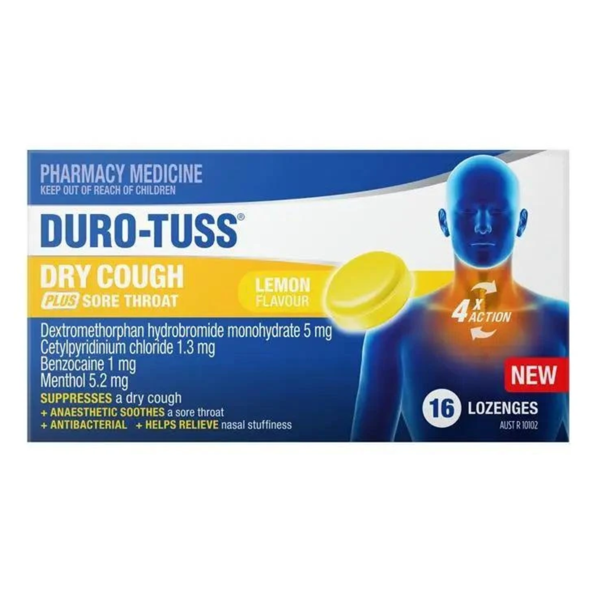 Duro-Tuss Relief 乾咳檸檬含片 16 粒