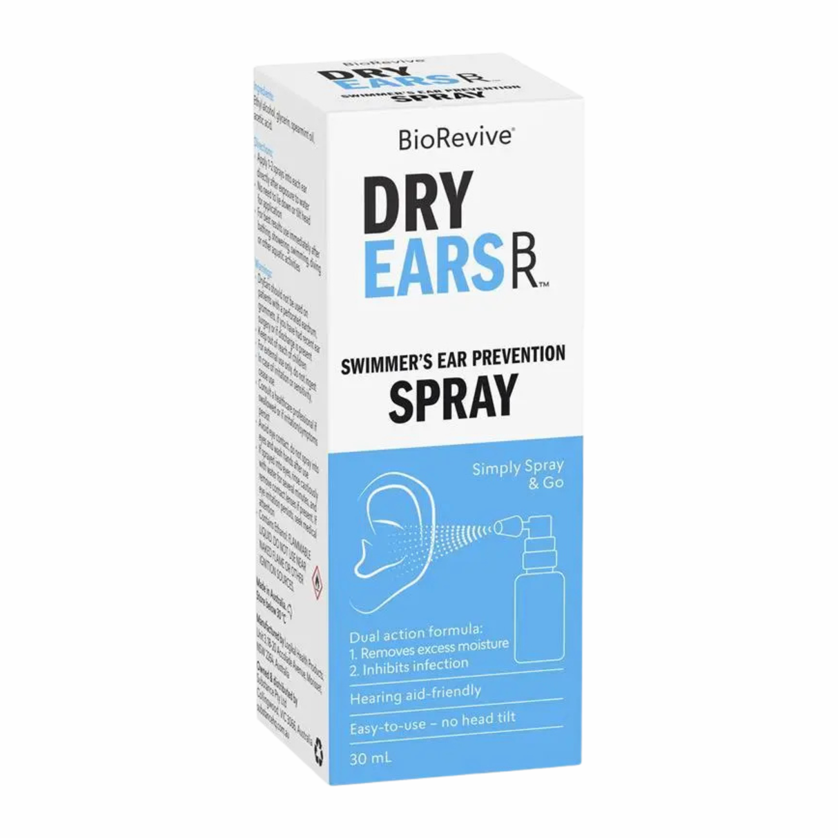 BioRevive Dry Ears Swimmers Ear Prevention Spray 30mL