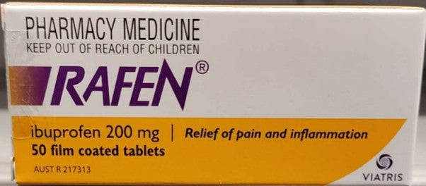 Rafen Ibuprofen 200mg 50 Tablets (S2) (EXP: 01/04/2026)