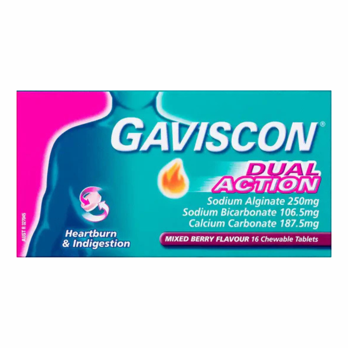Gaviscon Dual Action Hỗn hợp Berry 48 viên nhai