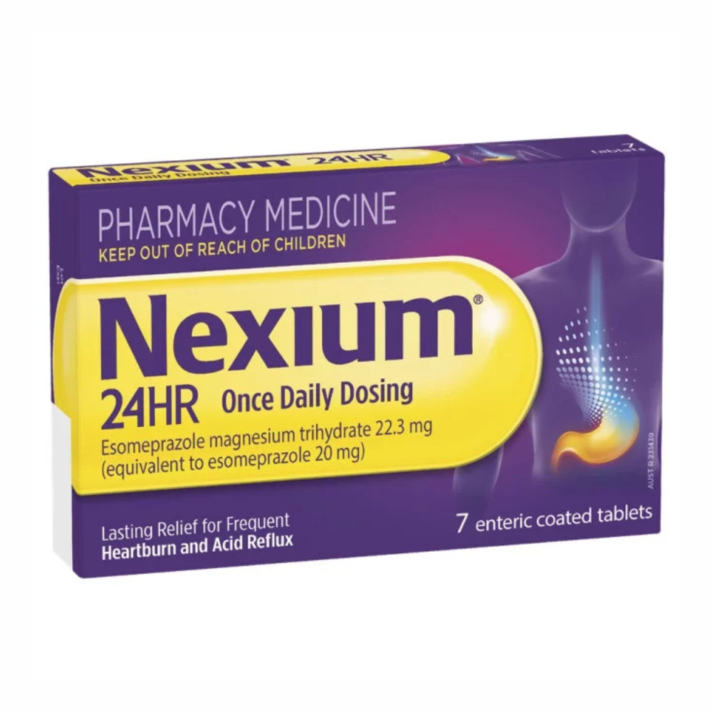 Nexium 24 Hour Once Daily Dosing Enteric Coated 7 Tablets
