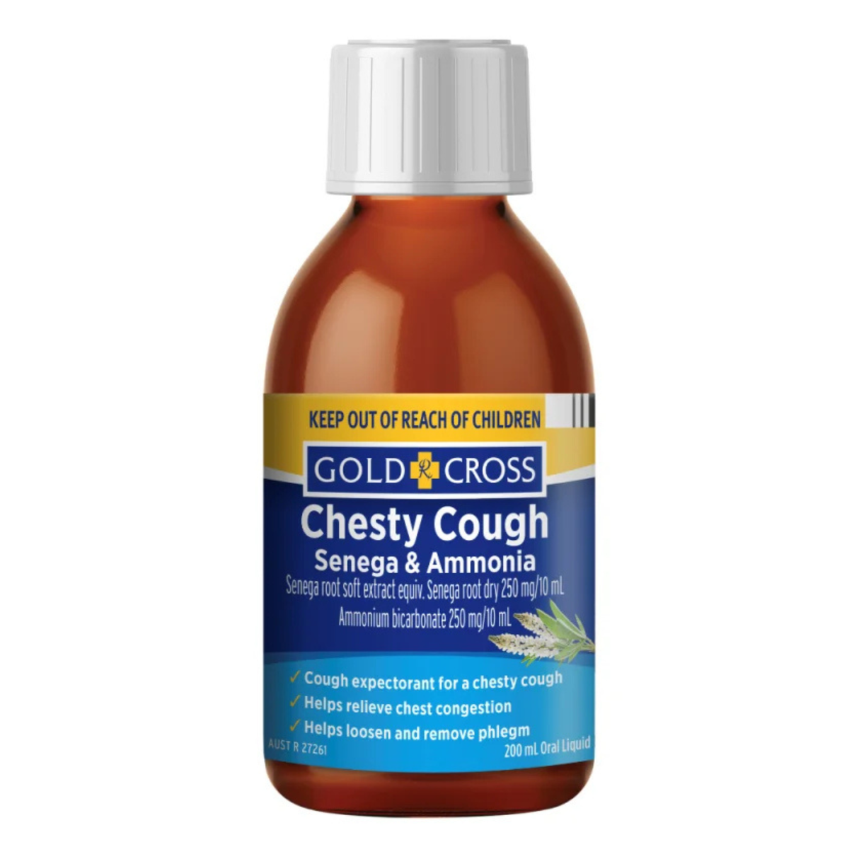 Gold Cross 胸悶止咳塞內加氨水 200mL