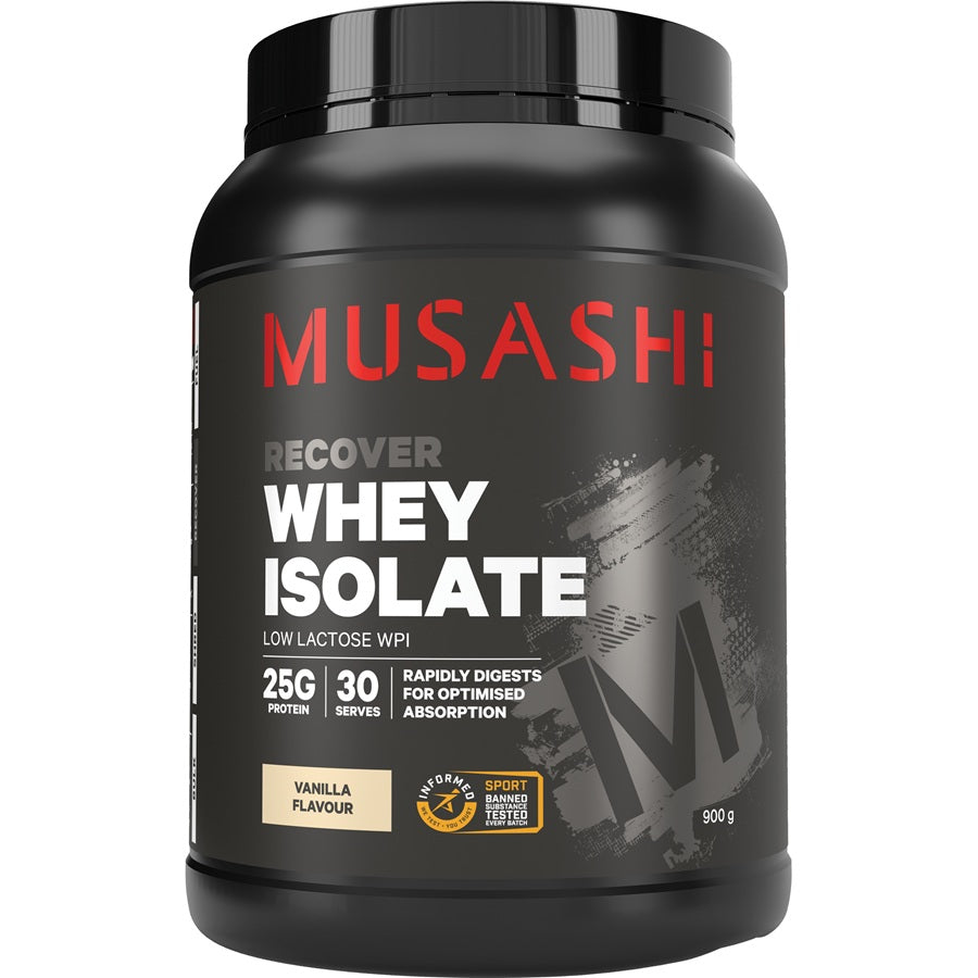 Musashi Recover Whey Isolate Powder Vanilla Flavour 900g