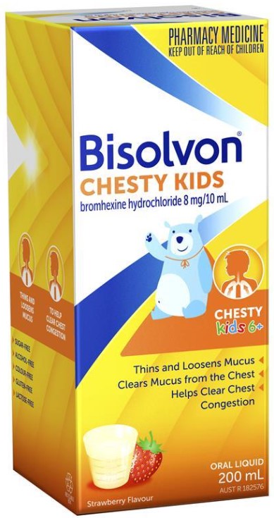 Bisolvon Chesty 儿童 6+ 口服液草莓 200mL (EXEX: 01/10/2026)