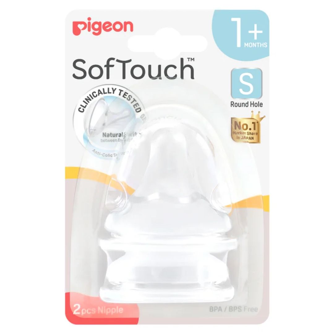 Pigeon SofTouch Peristaltic Plus Teat S Flow 1m+ 2pcs