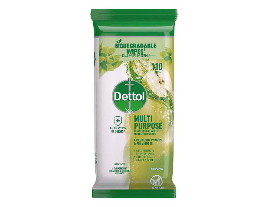 Dettol Multipurpose Disinfectant Cleaning Wipes Apple 110 Pack (EXP: 01/02/2026)