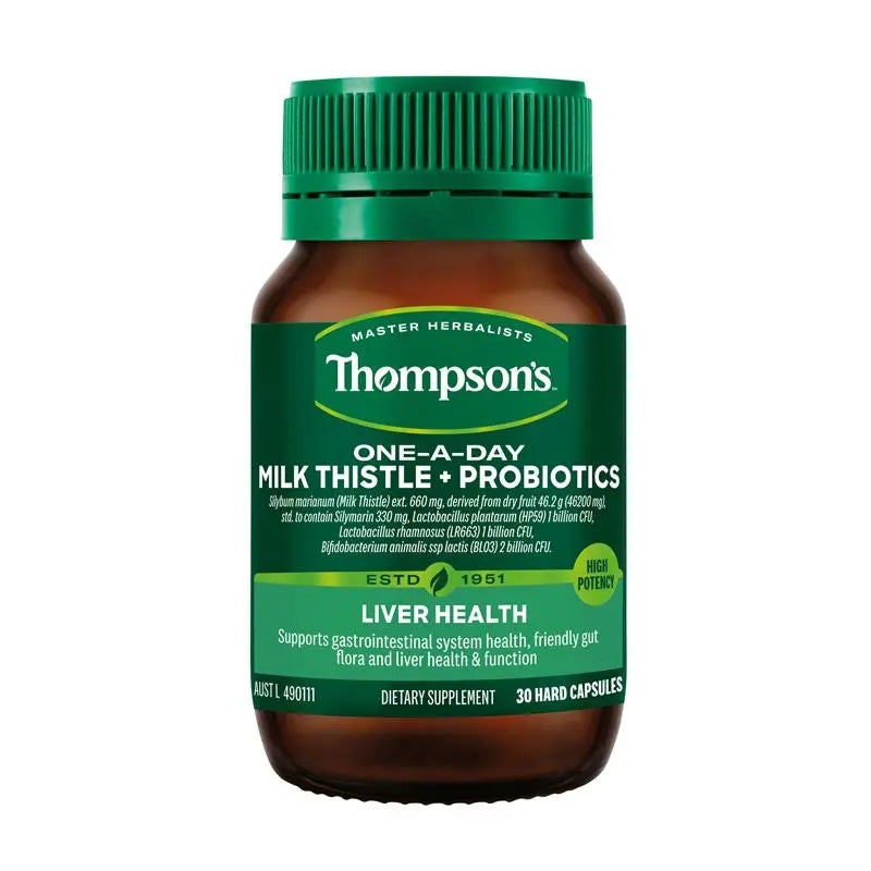 Thompson's One-A-Day Milk Thistle + โปรไบโอติก 30 แคปซูล