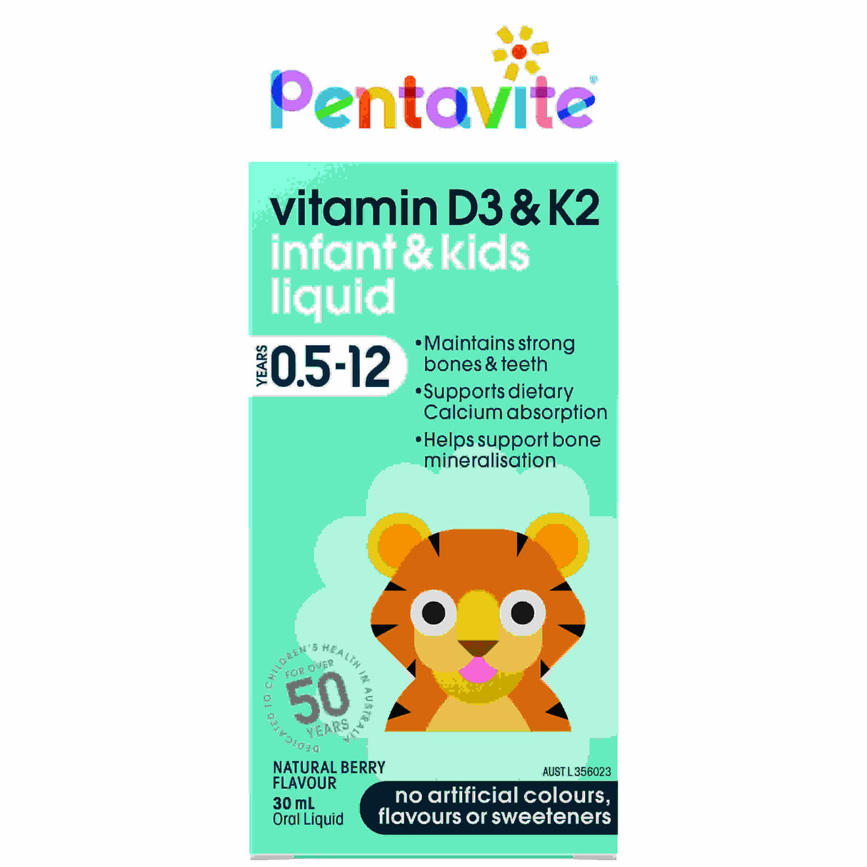 Pentavite Vitamin D3 & K2 0.5-12 Years Old 30ml
