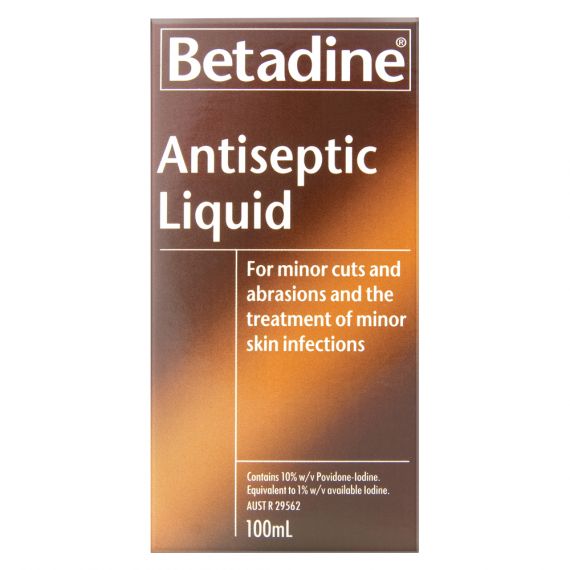 สารละลาย topical น้ำยาฆ่าเชื้อ Betadine 100 มล. (EXP: 01/03/2026)