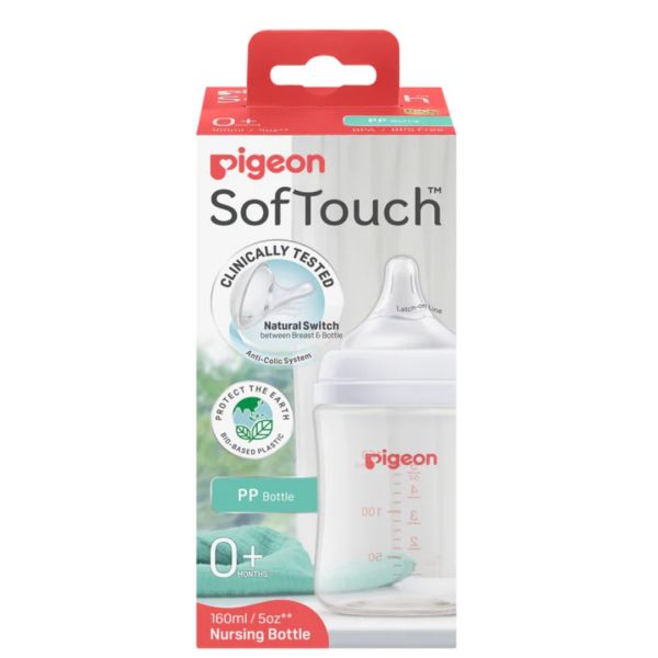 Pigeon SofTouch Wide Neck PP Bottle 0m+ 160mL