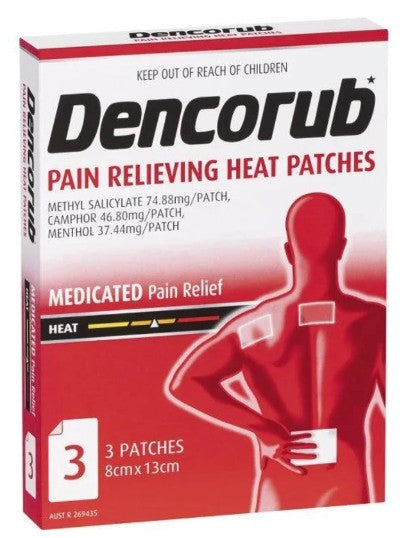 Dencorub Pain Relieving Heat Patches 3 Pack