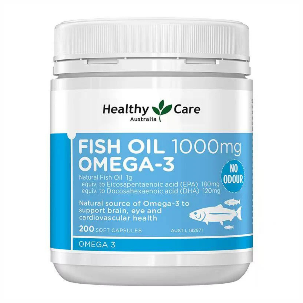 Healthy Care Fish Oil 1000mg Omega 3 200 Capsules