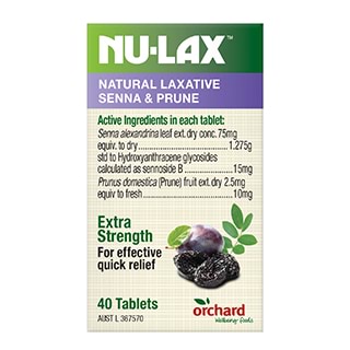 Nu-Lax Natural Laxative Senna&Prune 40錠剤(Exp:05/03/2026)
