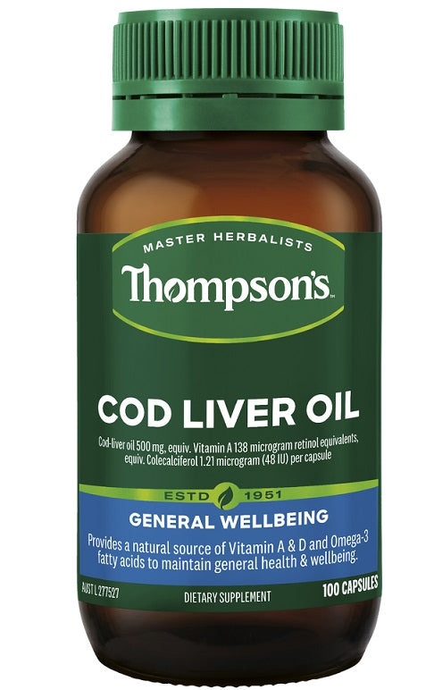 Thompson's Cod Liver Oil 100 Capsules