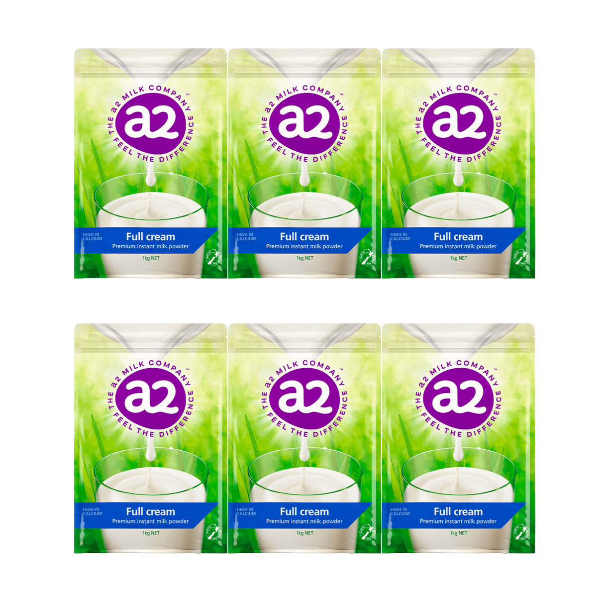 A2 Milk Instant Full Cream Milk Powder 1kg x 6 BUNDLE