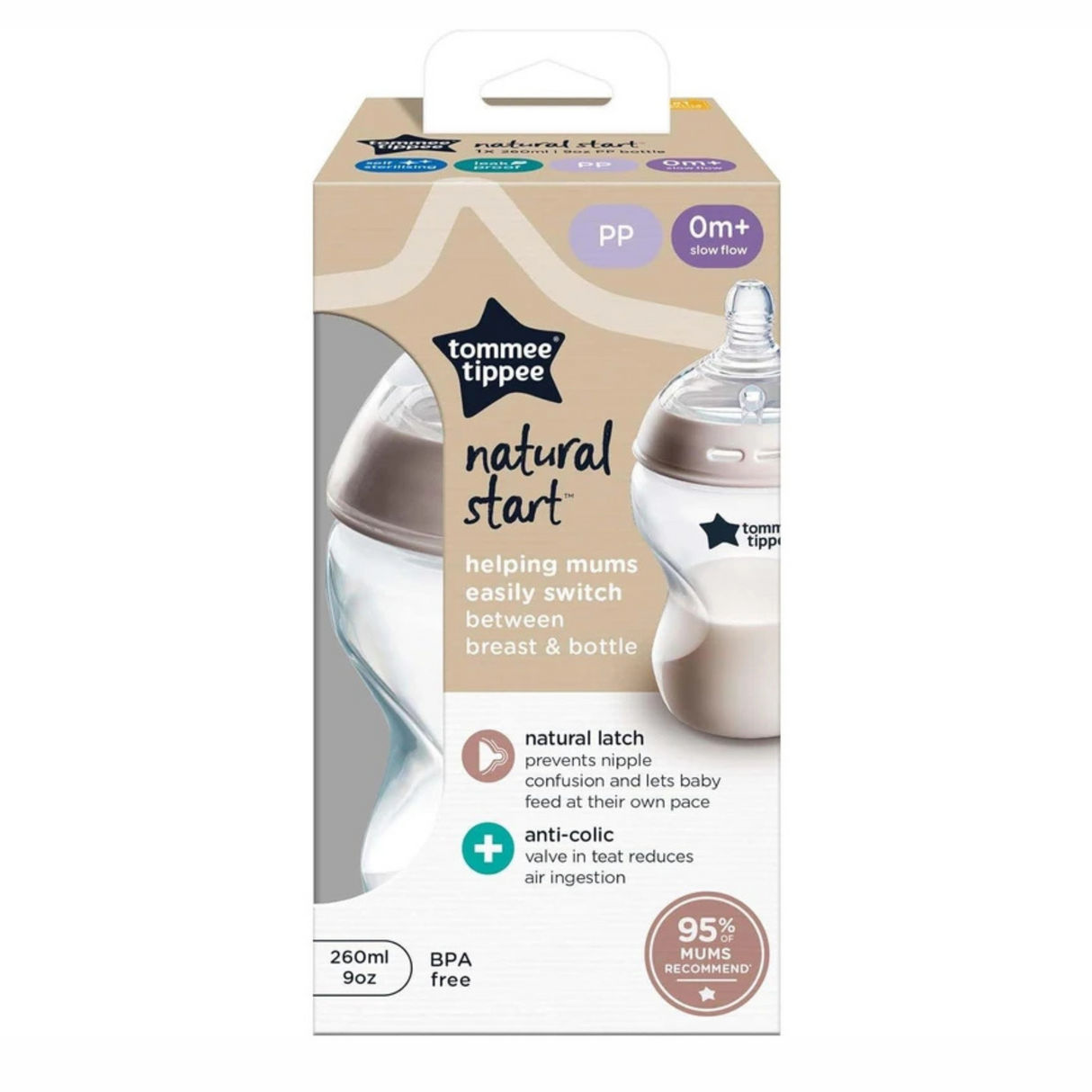Tommee Tippee Natural Start PP Bottle 0m+ (260ml)