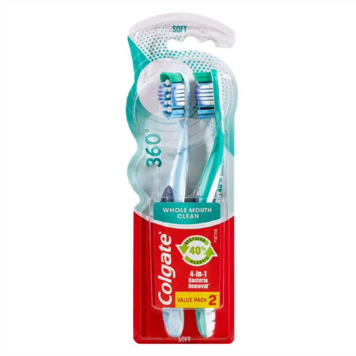 Colgate 360 Soft Toothbrush 2 Pack (Random Colour)