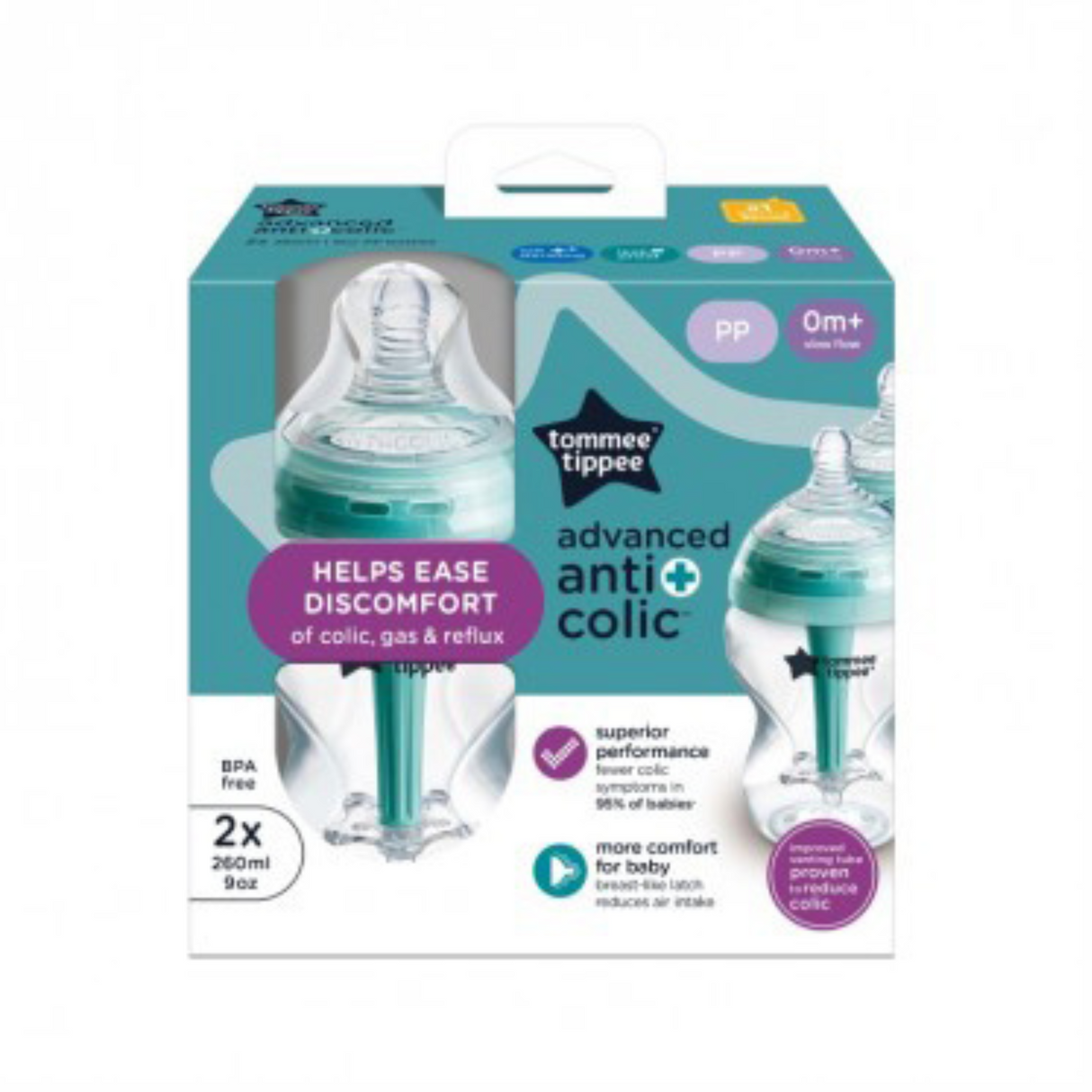 Tommee Tippee Chai chống Colic nâng cao (2 x 260ml)