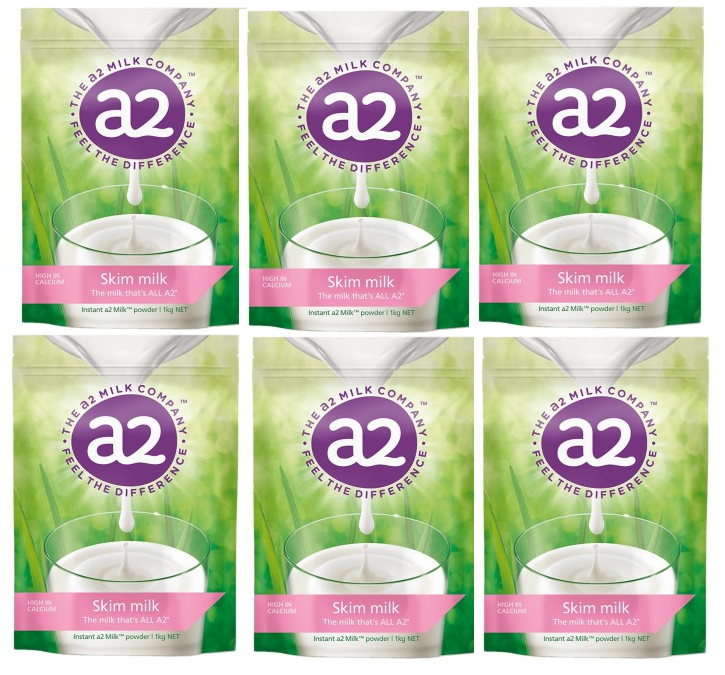 A2 Instant Milk Powder Skim 1kg x 6 BUNDLE