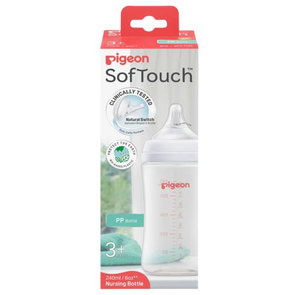Pigeon SofTouch Wide Neck PP Bottle 3m+ 240mL