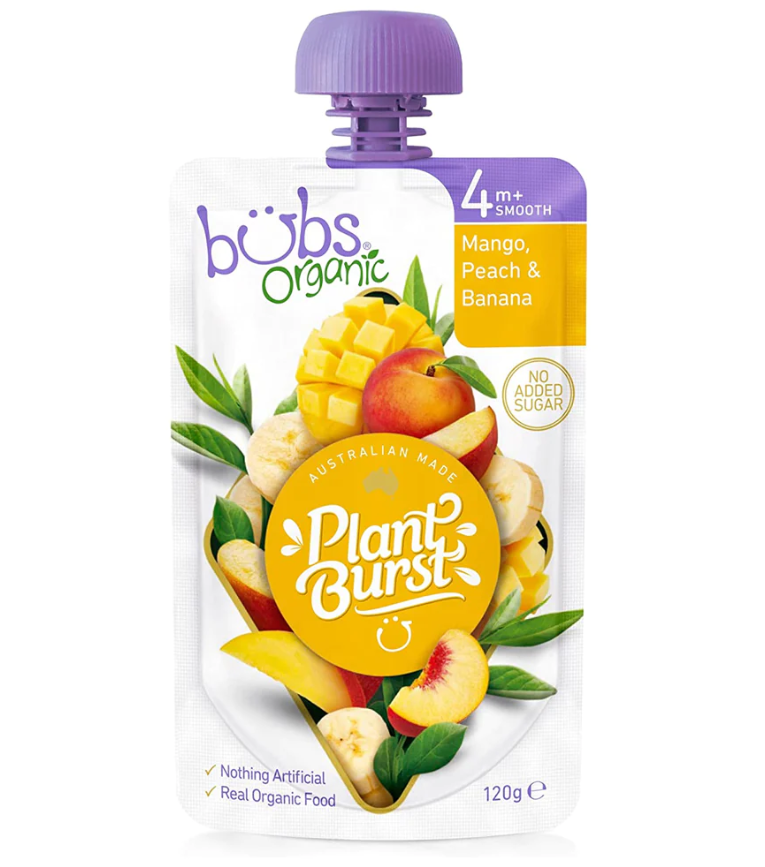 Bong bóng xoài hữu cơ Peach & chuối 4 tháng+ 120g