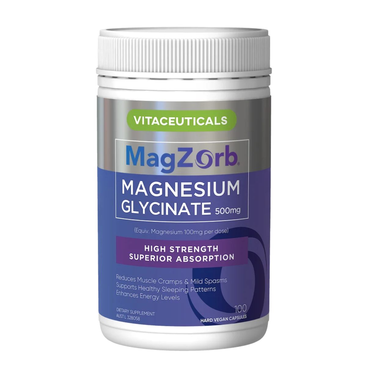 Vitaceuticals Magzorb Magnesium Glycinate 500mg 100 Capsules