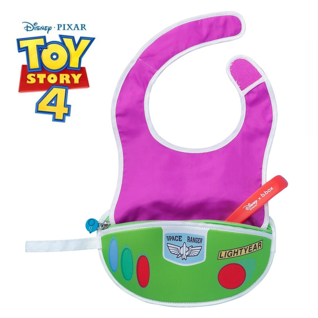 B.Box Disney Travel Bib có thìa - Câu chuyện đồ chơi Buzz Lightyear
