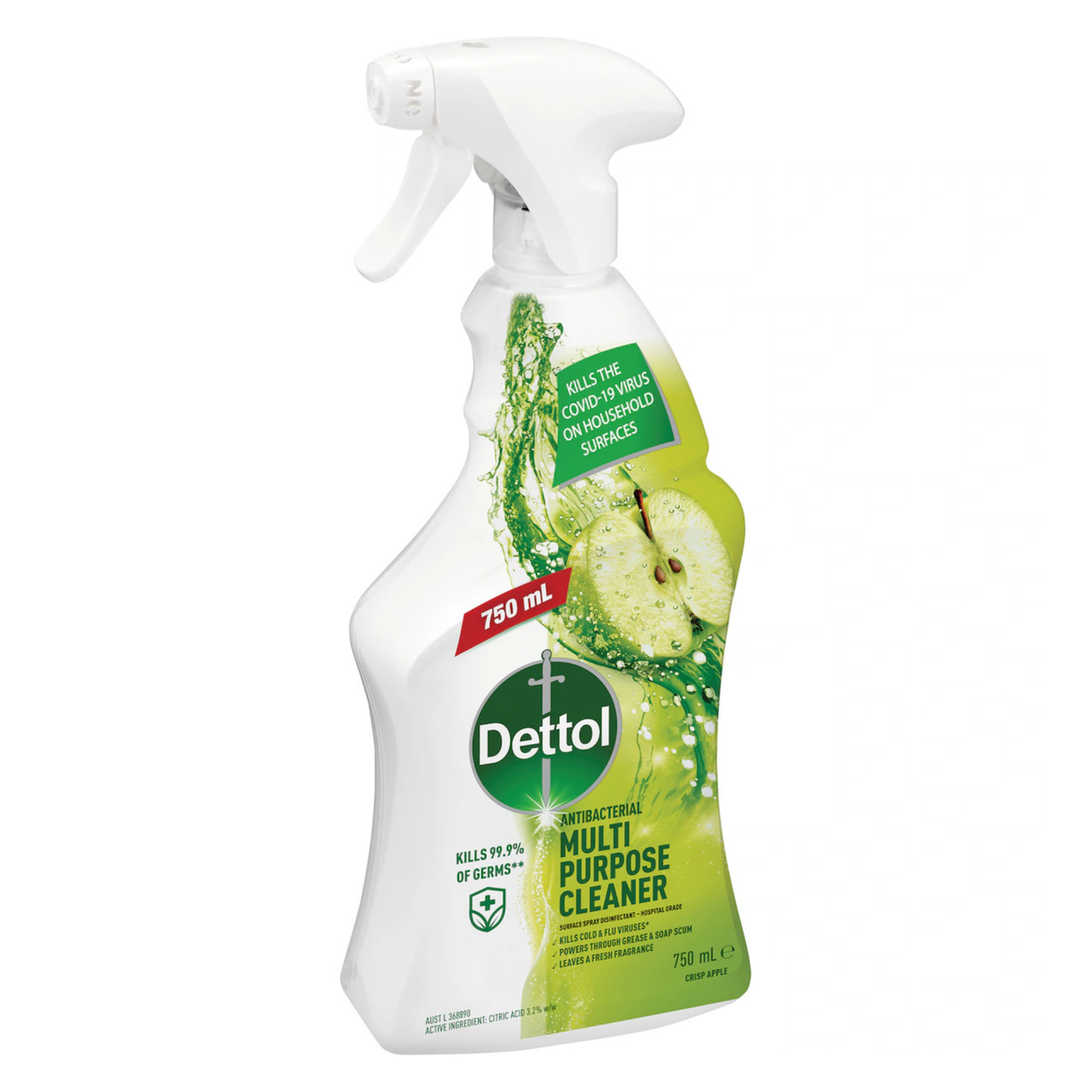 Dettol 多目的スプレー クリスプ アップル バースト 750mL (EXP: 01/06/2026)