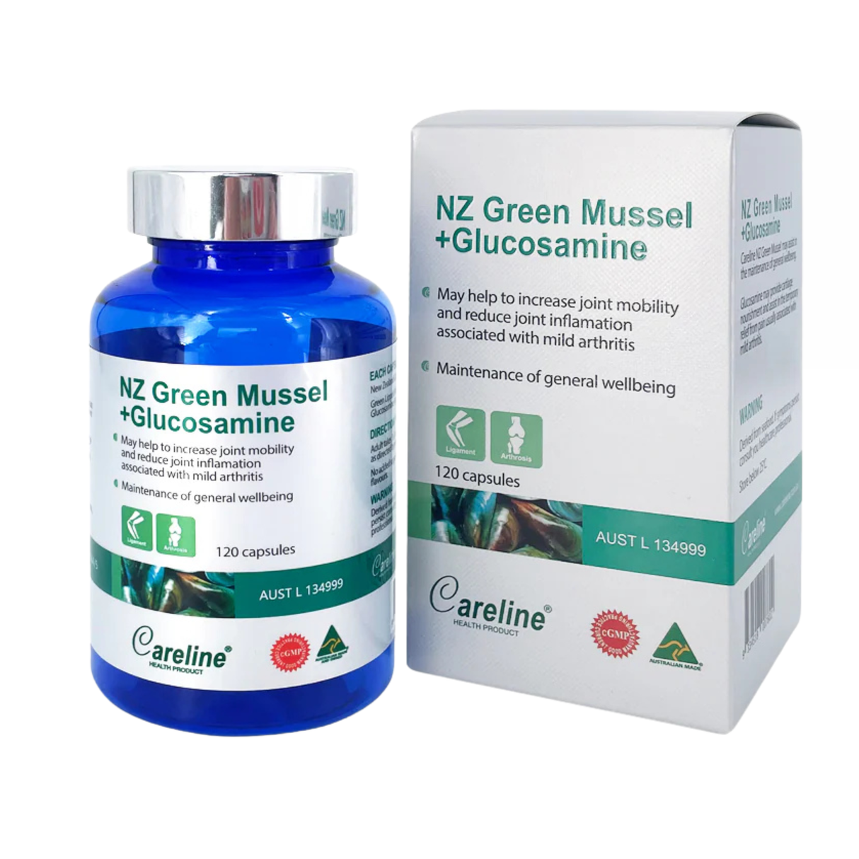 Careline NZ Green Mussel + Glucosamine 120 Capsules