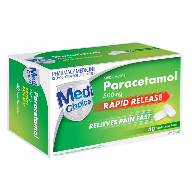 MediChoice Paracetamol Rapid Release 40 Tablets (EXP: 01/04/2026)