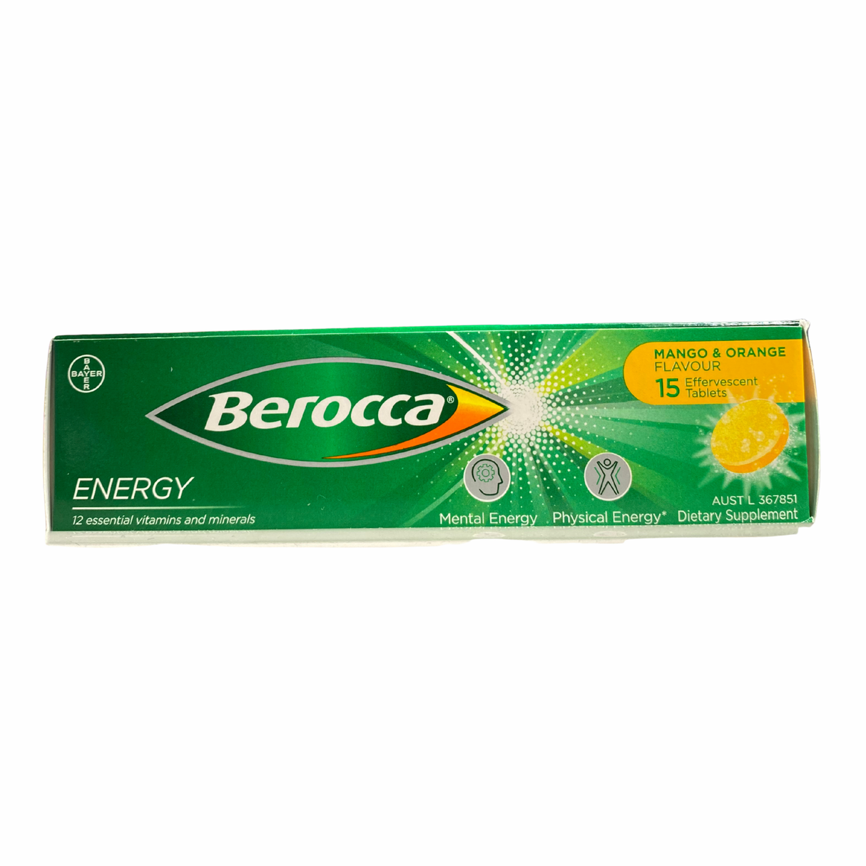 Berocca Energy 15 Effervescent Tablets - Mango & Orange Flavour