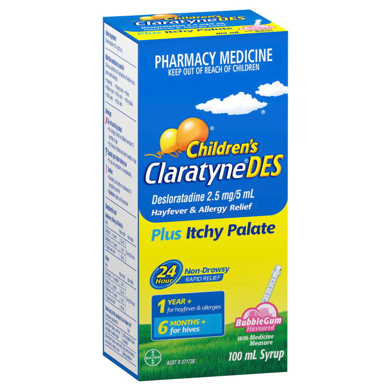 ClaratyneDES Children s Hayfever & Allergy Relief Bubblegum Syrup for Kids 100ml