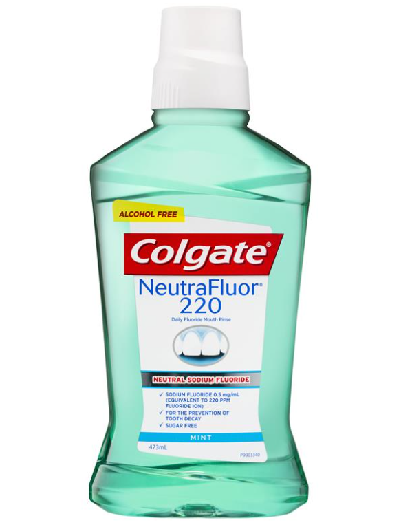 Colgate Neutrafluor 220毎日のフッ化物アルコールフリーマウスウォッシュミント473ml