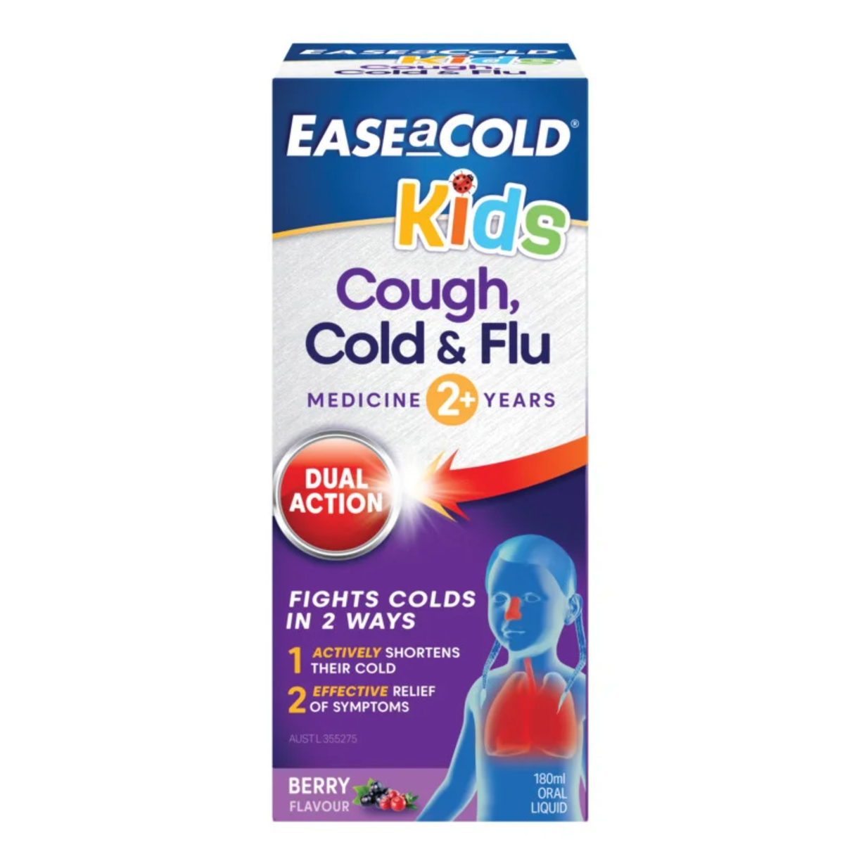 Ease A Cold Kids Cough Cold & Flu 2+ ปี 180ml (EXP: 01/07/2026)