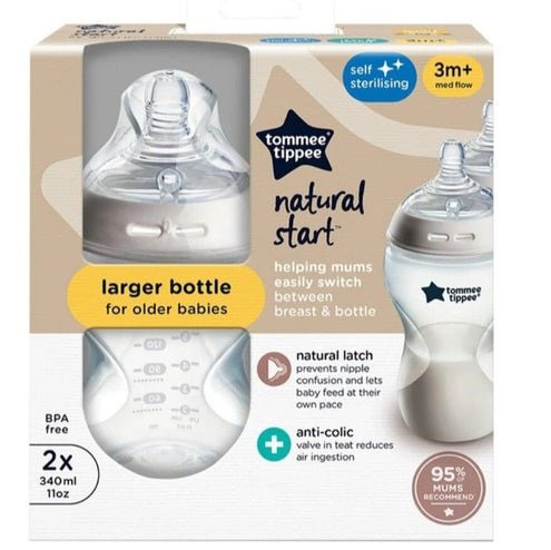 Tommee Tippee Natural Start PP Bottle 3m+ (2 x 340ml)