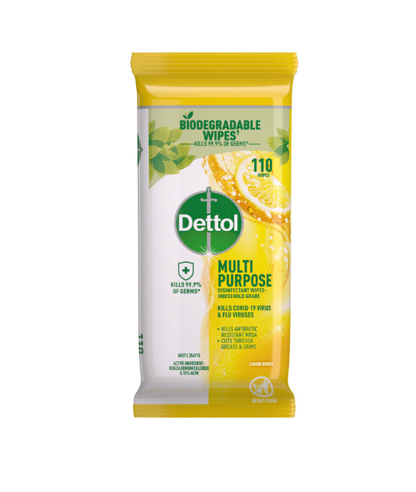 Dettol đa năng làm sạch chất khử trùng lau chanh 110 gói