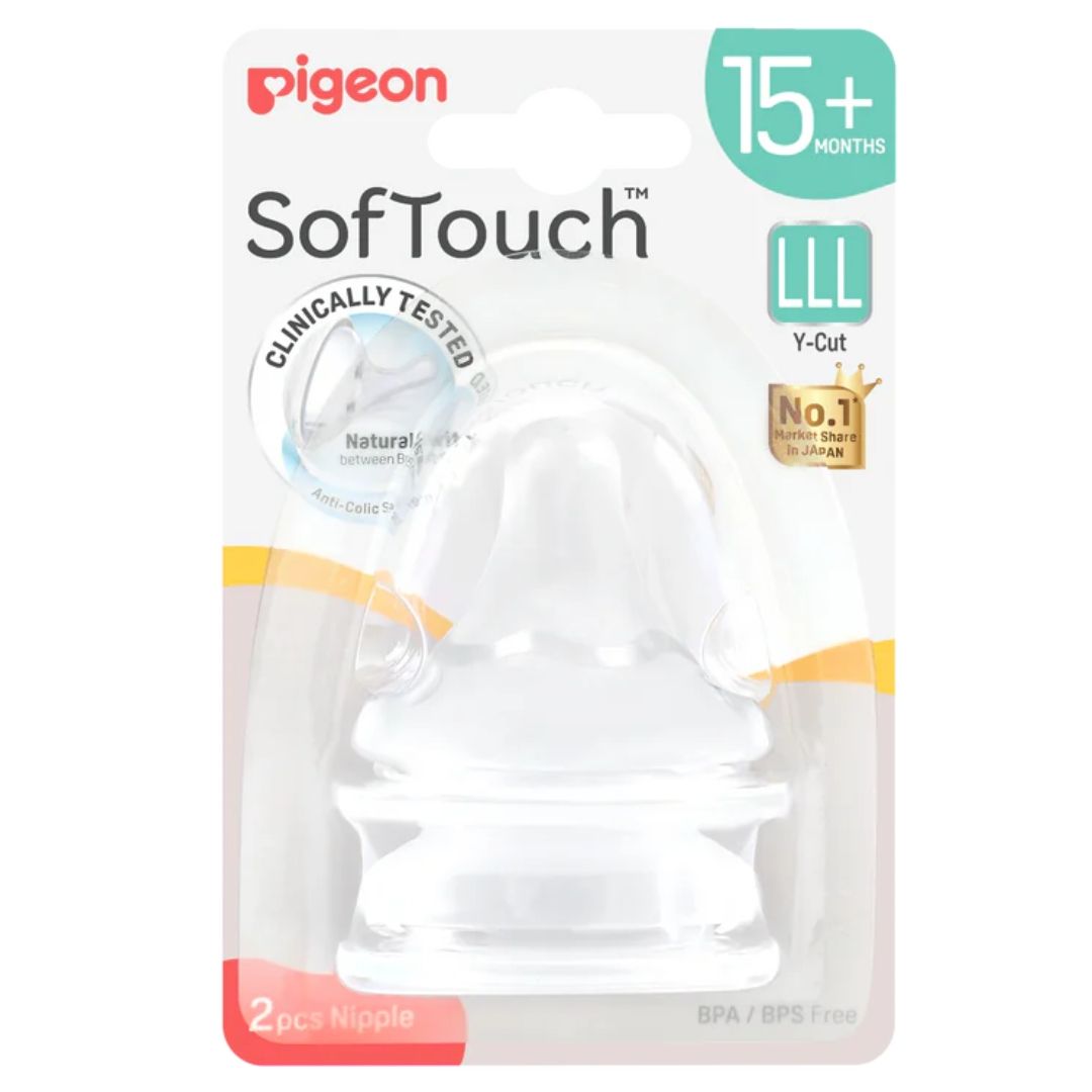 Pigeon SofTouch Peristaltic Plus Teat LLL Y-Cut Flow 15m+ 2 pcs
