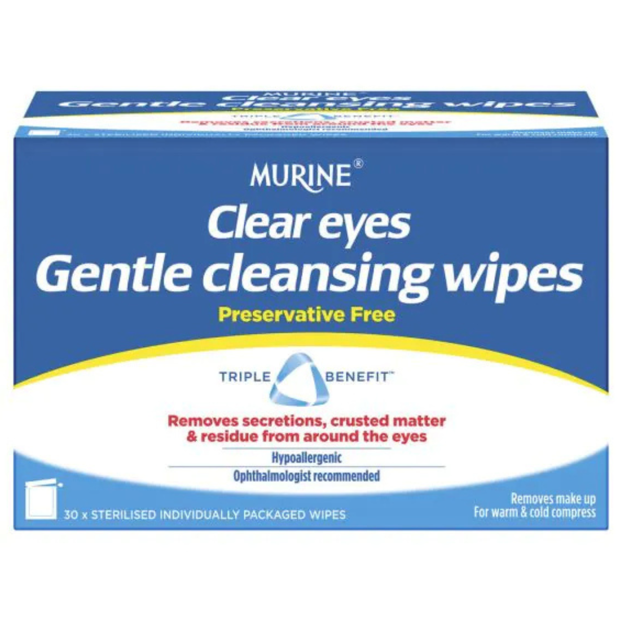 Murine Clear Eyes 溫和清潔濕巾 30 片