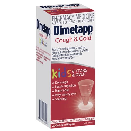 Dimetapp Kids ho và lạnh 6 năm+ 200ml