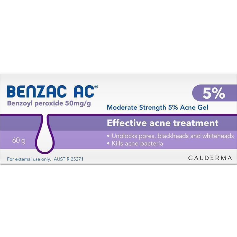 Benzac AC Moderate Strength 5% Acne Gel 60g (EXP: 30/12/2025)